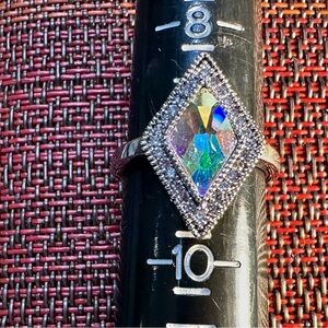 Fragrant Jewels Silver Ring with Iridescent Gem